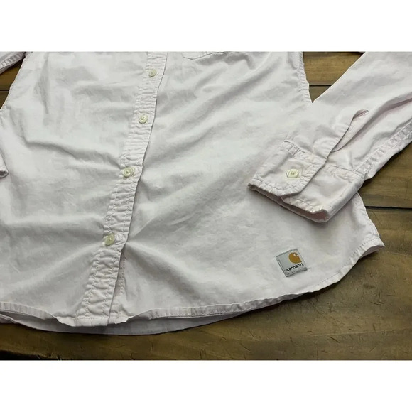 Carhartt For Woman Long Sleeve Button Down Shirt Light Pink Size Medium - Picture 4 of 8